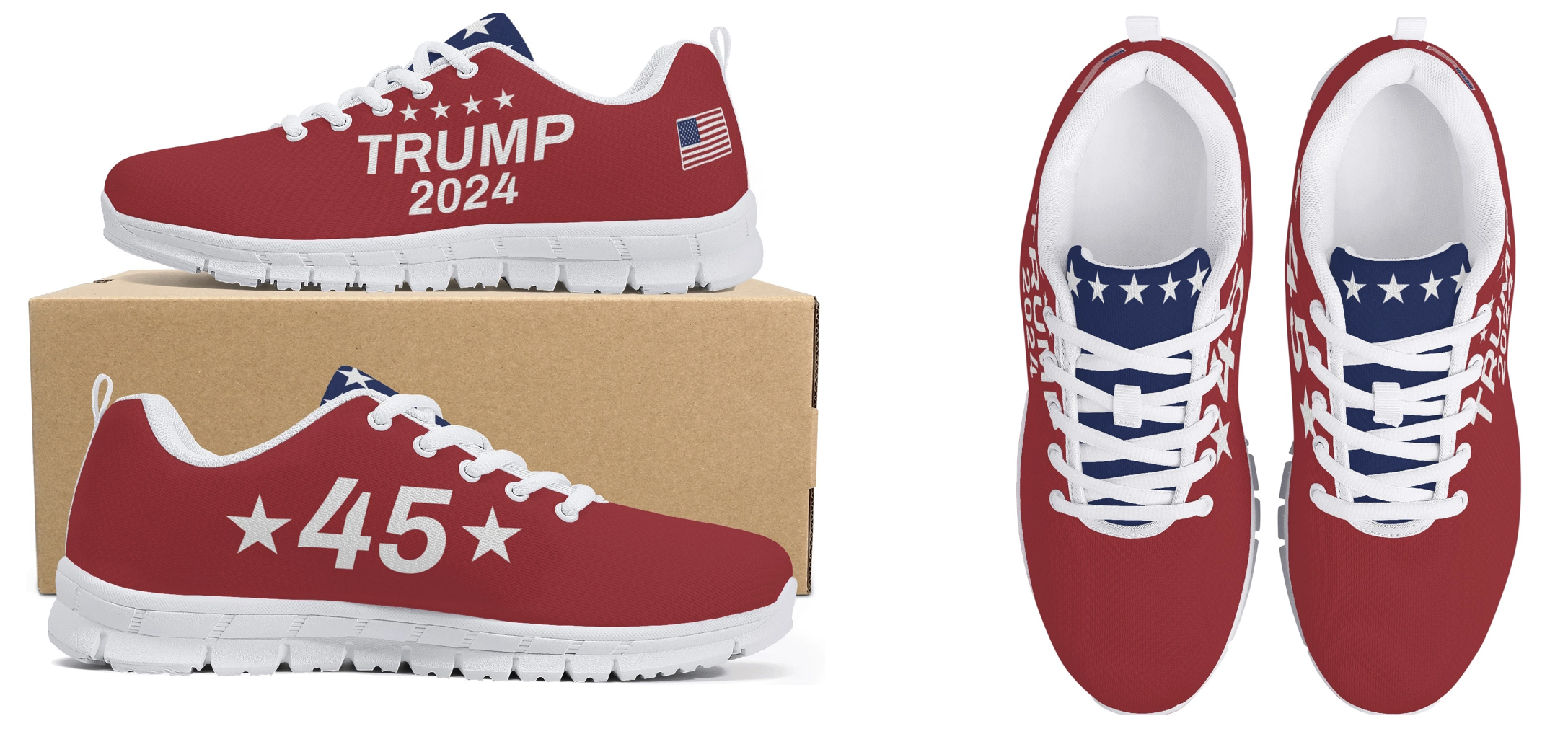 Red & White Trump Shoes